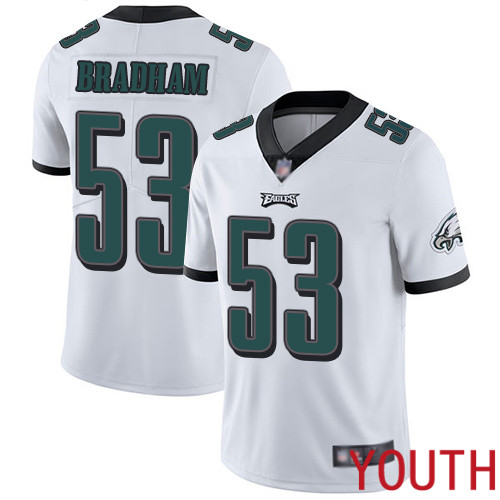 Youth Philadelphia Eagles #53 Nigel Bradham White Vapor Untouchable NFL Jersey Limited Player Football